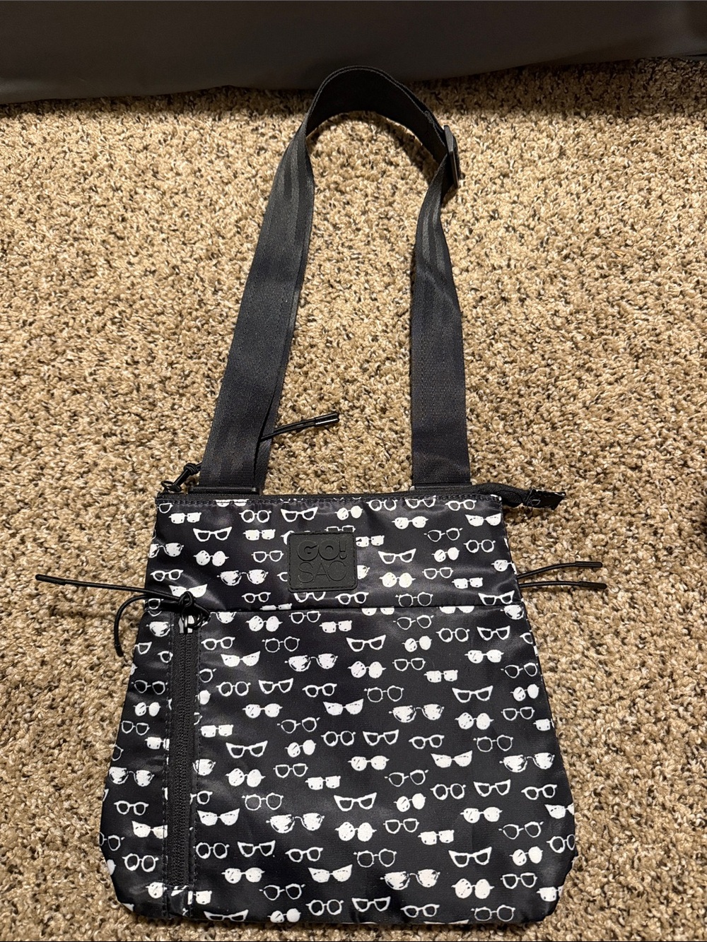 Eyewear Print Crossbody Purse - Black